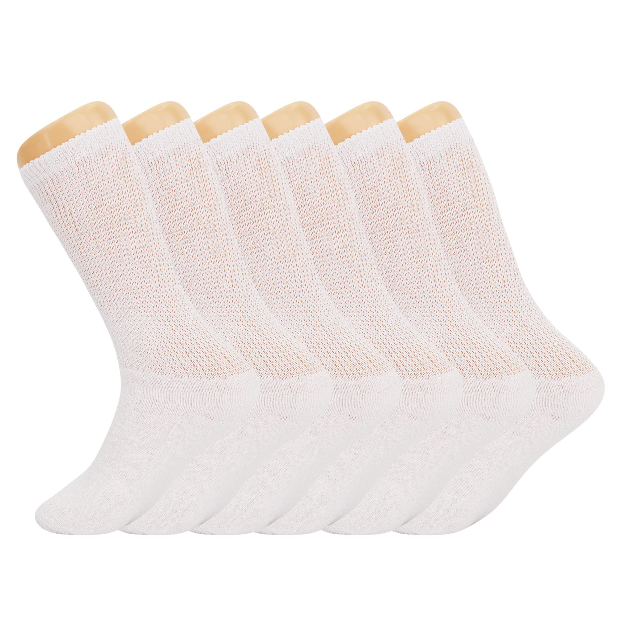 Premium Diabetic Socks for Men - Seamless Non-Binding Crew Socks with Loose Fit | American Made Comfort Socks for Diabetes, Swollen Feet & All-Day Wear | Ideal for Work, Travel & Daily Activities
