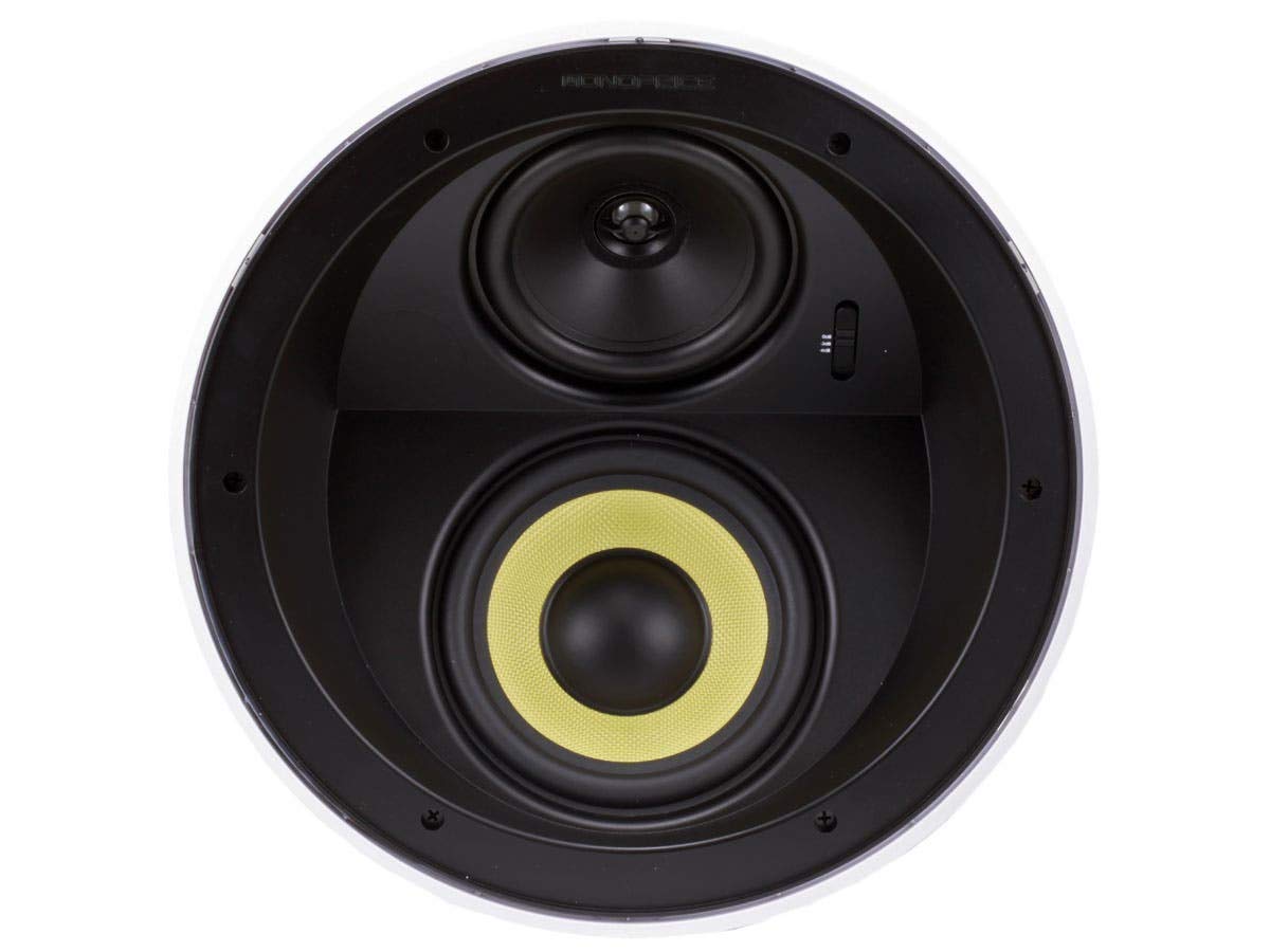 Monoprice Caliber 6.5 Inch 2-Way Aramid Fiber In-Ceiling Speakers with Titanium Silk Dome Tweeters - High-Quality Home Audio for Living Room, Home Theater & Background Music