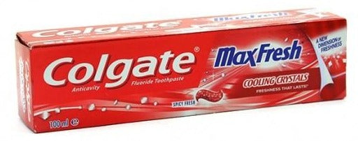 Colgate Max Fresh Spicy Mint Toothpaste with Cooling Crystals - Long Lasting Fresh Breath for Daily Oral Care & Morning Routine