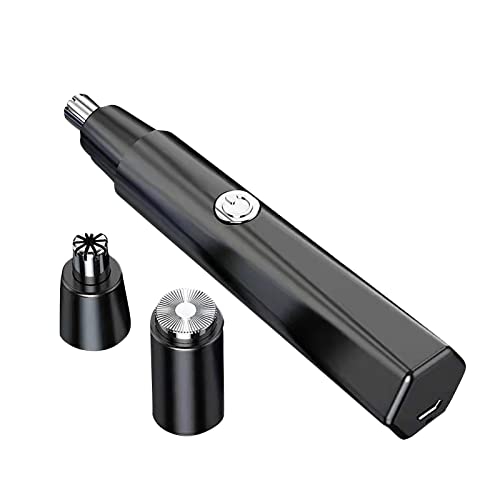 2 in 1 Electric Razor & Nose Hair Trimmer for Men - USB Rechargeable, Waterproof, Painless Nose Hair Clipper with Precision Trimmer (Black) - Perfect for Travel, Grooming & Personal Care