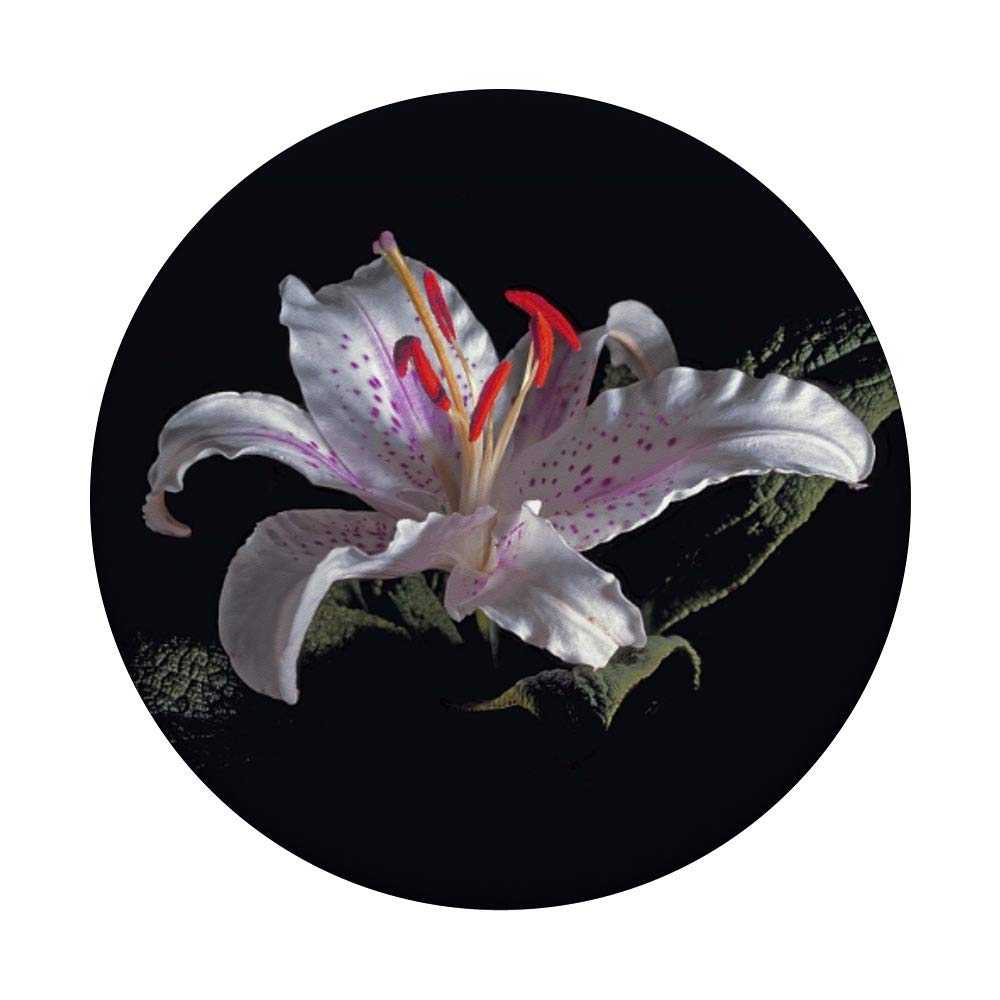 White Lily Floral PopSockets PopGrip - Interchangeable Phone Grip for iPhone, Samsung & Tablets | Perfect for Selfies, Video Calls & Secure Handling