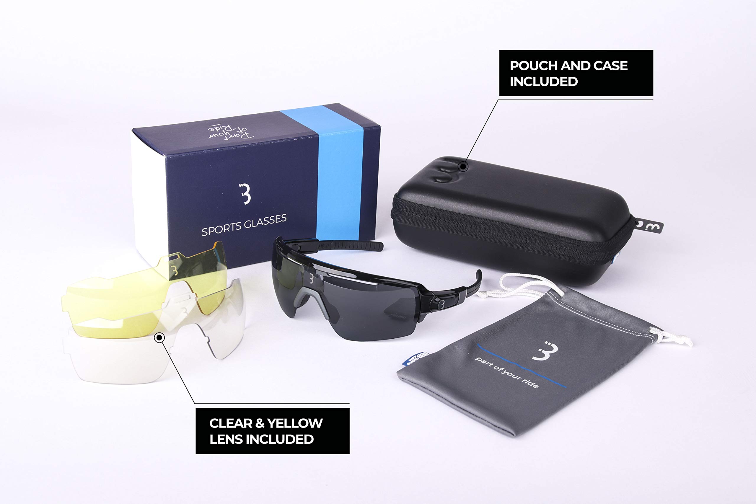 BBB Classic Sport Glasses - Polarized UV Protection Sunglasses for Running, Cycling & Outdoor Activities - Lightweight & Durable for Men & Women