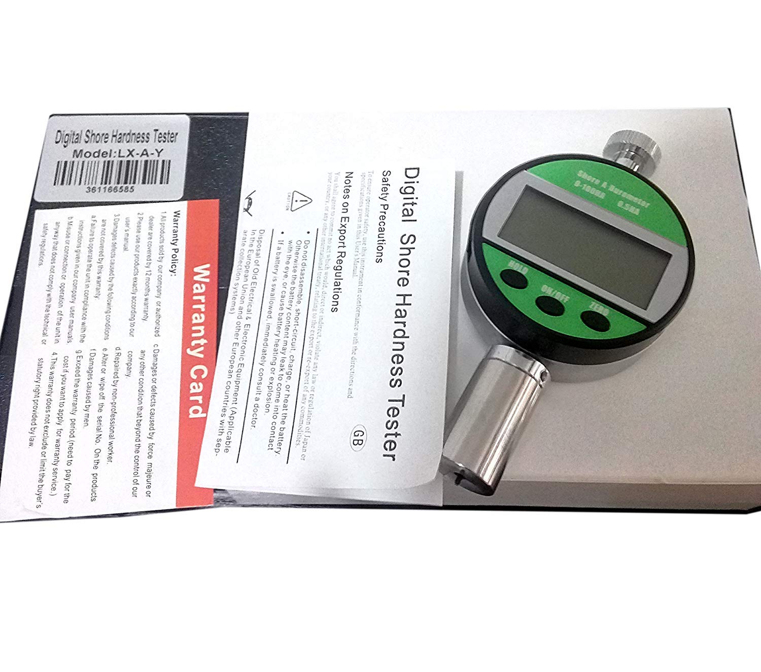 Digital Shore A Hardness Tester Meter (0-100HA) - Portable Durometer for Leather, Wax, Rubber & Polygrease | Handheld Rubber Hardness Gauge for Quality Control & Material Testing