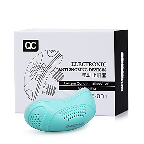 WSJQWHW Electric Anti-Snoring Device - Automatic Snore Stopper with Air Purifier Filter - Comfortable Anti-Snore Clip for Men & Women (Green) - Perfect for Nighttime Use, Travel & Better Sleep