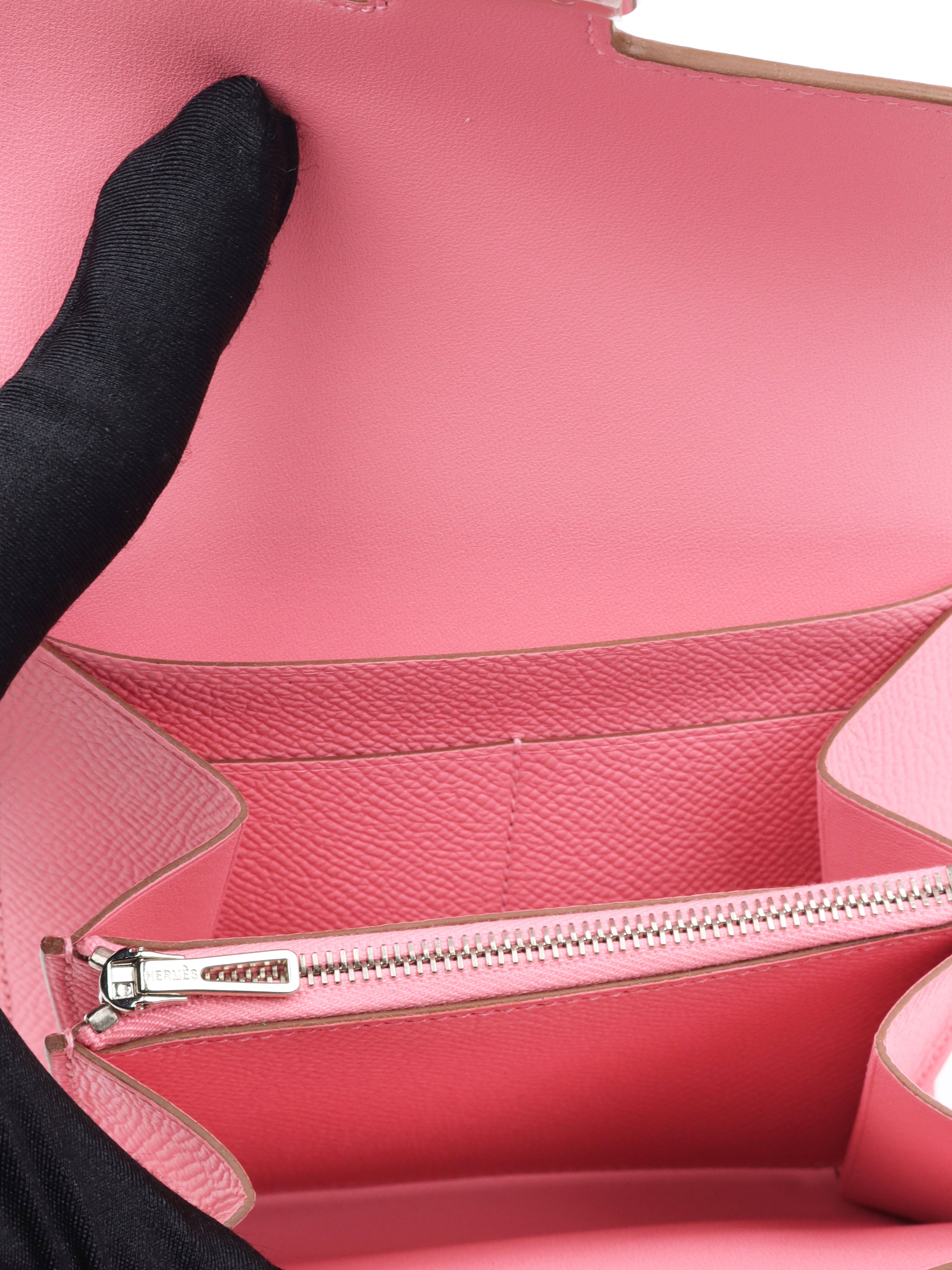 Hermes Rose Confetti Constance Epsom Slim Wallet - Luxury Women's Designer Wallet for Everyday Use & Special Occasions
