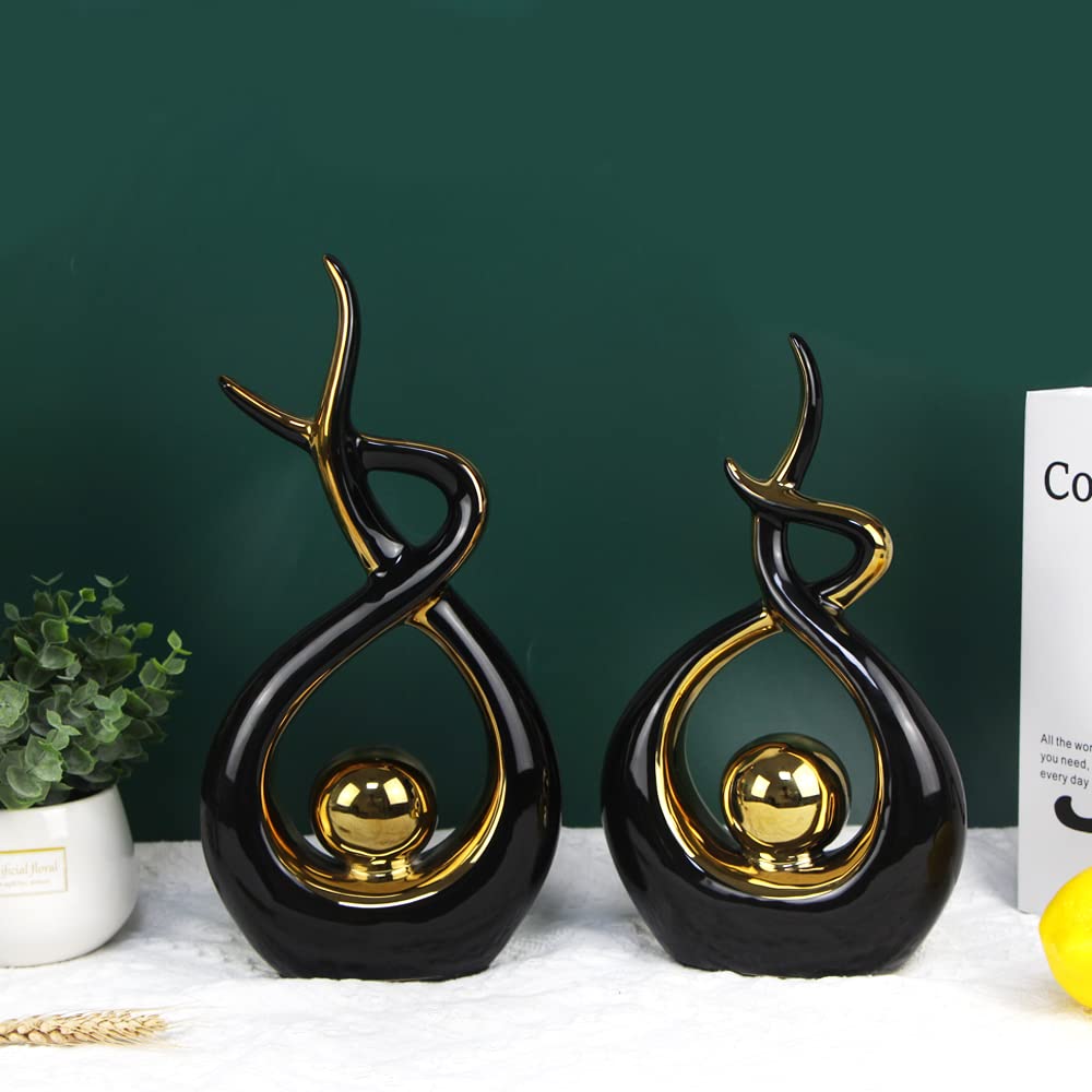 Modern Abstract Ceramic Statue - Norrclp Home Decor Art Piece for Dining Table, Living Room & Office Centerpiece - Elegant Sculpture for Interior Design & Gift Giving