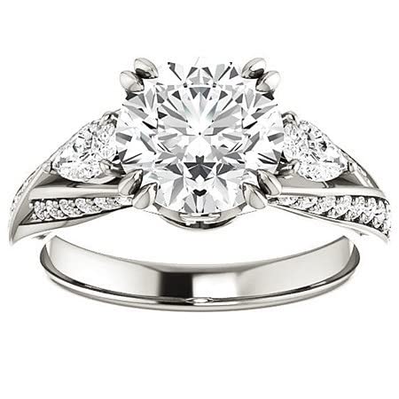 3 CT Round Moissanite Engagement Ring Set - VVS1 Colorless Wedding/Bridal Ring Set in Sterling Silver, Promise & Eternity Rings for Women, Perfect Anniversary & Birthday Gift for Her - Ideal for Proposals, Weddings & Special Occasions