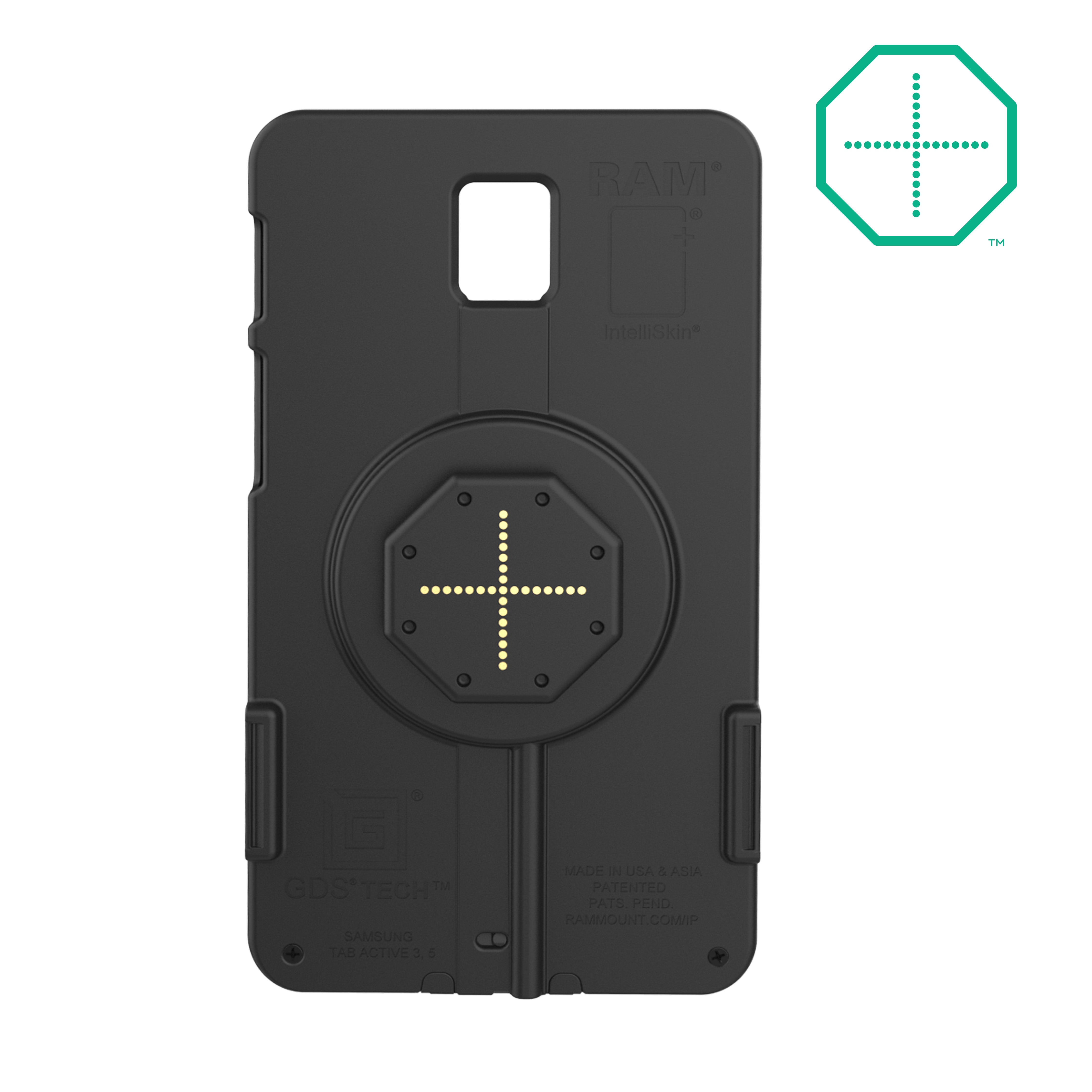 IntelliSkin® Thin Case for Samsung Tab Active5 & Tab Active3 - Lightweight Protective Cover with Rear Pogo Pads (RAM GDS SKIN SAM93 TCB) - Perfect for Business & Outdoor Use
