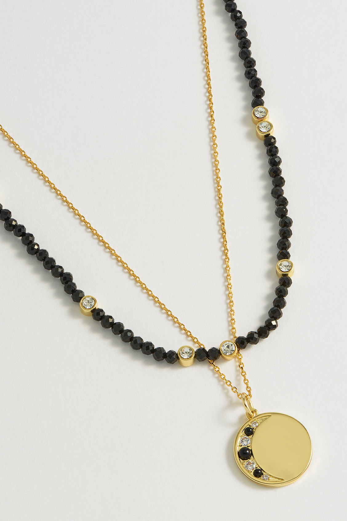 Double Chain Moon Necklace for Women - Elegant Crescent Moon Pendant Jewelry - Perfect for Date Night, Gift Giving & Everyday Wear