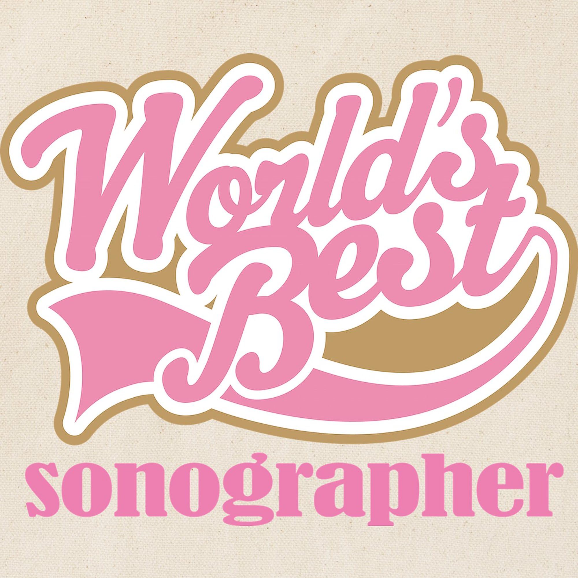 World's Best Sonographer Tote Bag - Natural Canvas Reusable Shopping Bag for Medical Professionals & Ultrasound Techs | Perfect for Work, Groceries & Everyday Use