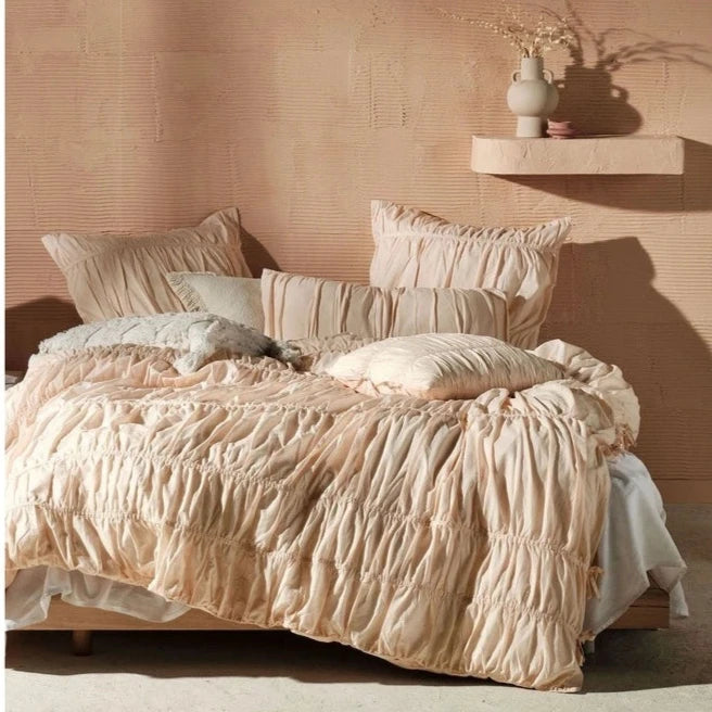 Layla Pink Quilt Cover Set by Linen House - Soft Luxury Bedding for Girls & Women - Perfect for Master Bedroom, Guest Room & Dorm Decor