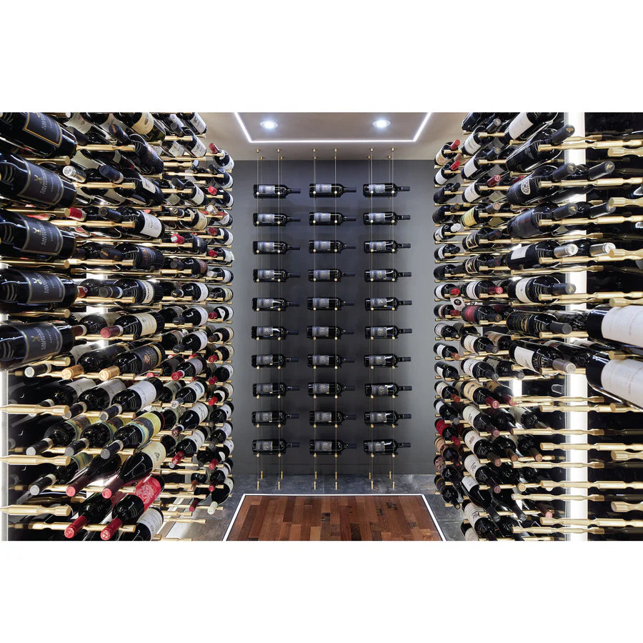 Blue Grouse 6 Bottle Floating Cable Wine Rack Display Kit - Modern Wine Storage Solution for Home Bars, Restaurants, and Wine Cellars
