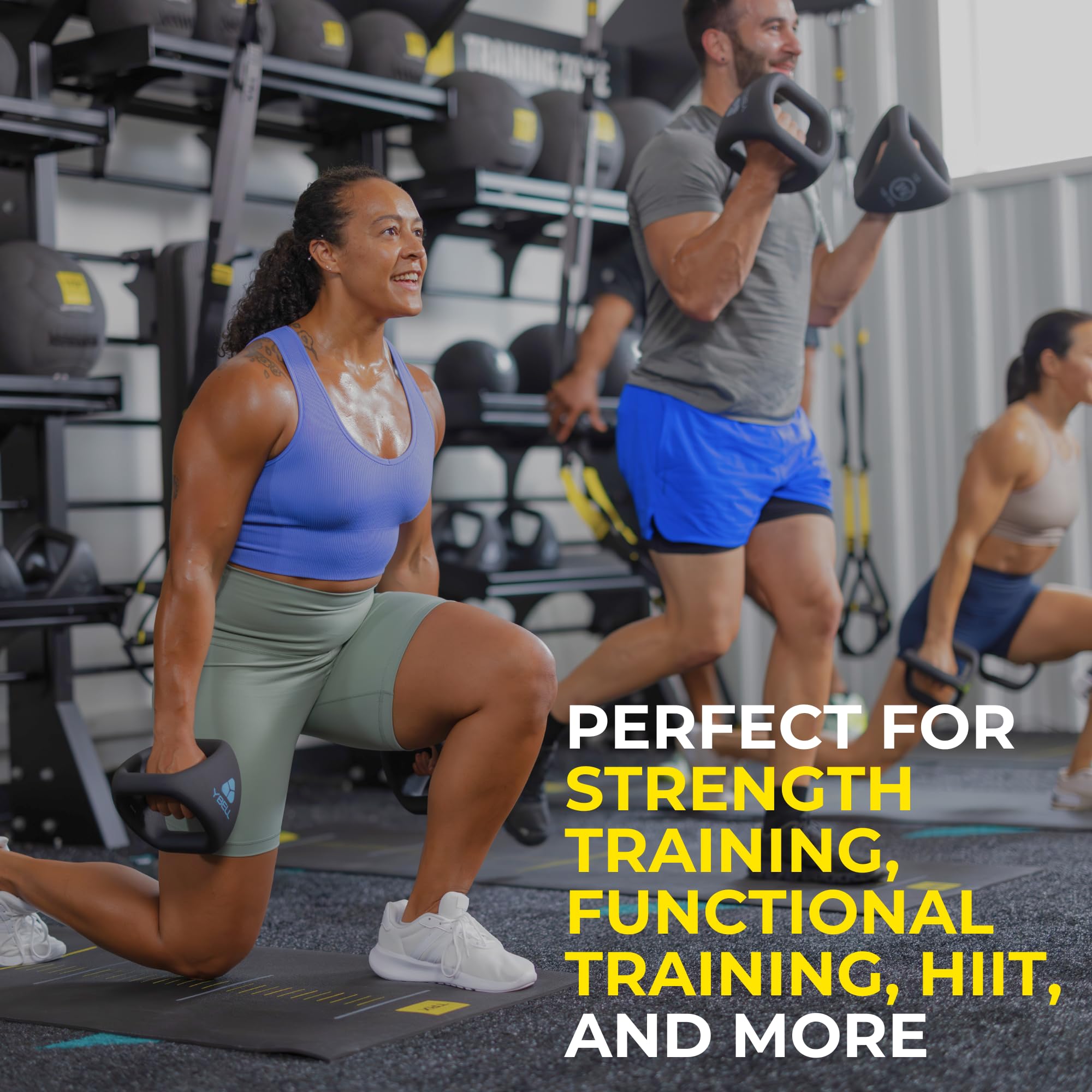 TRX YBell Pro Series 3-in-1 Dumbbell, Kettlebell and Push Up Stand - Commercial Grade Powder Coated Workout Equipment for Strength Training & Conditioning - Perfect for Home Gym, CrossFit, and Functional Fitness Workouts