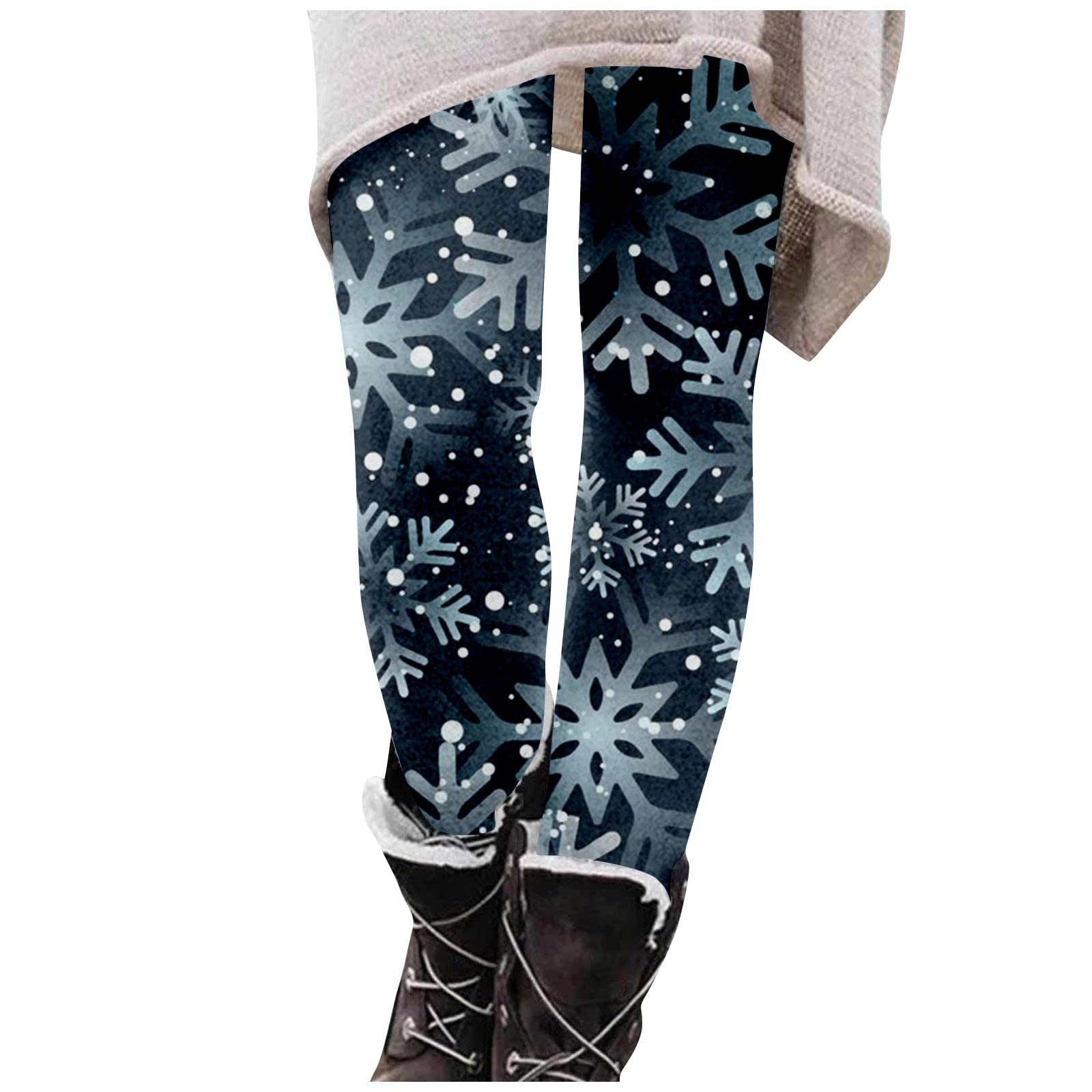 ORT Women's Christmas Leggings - Soft 3D Holiday Print High Waisted Yoga Pants with Tummy Control - Festive Winter Workout & Xmas Party Outfit