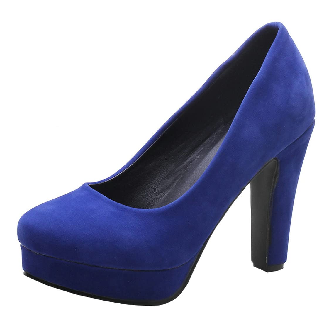 BEAUPAS Women's Chunky Block Heel Platform Pumps - Round Toe High Heels for Women | Comfortable Dress Shoes for Office, Party & Special Occasions