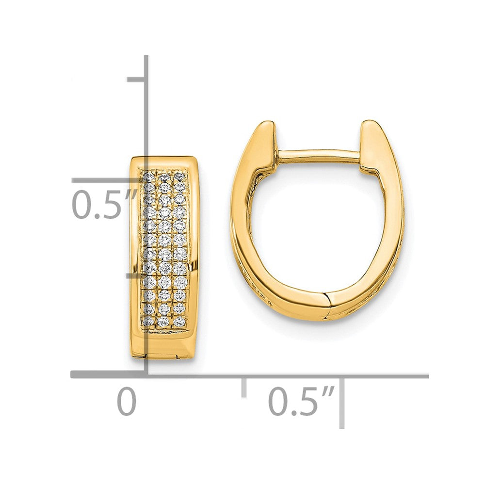 14K Gold Diamond Small Hinged Oval Hoop Earrings - Dainty & Elegant Everyday Jewelry for Women | Perfect for Work, Date Night & Special Occasions | Model EM5378 025 YA