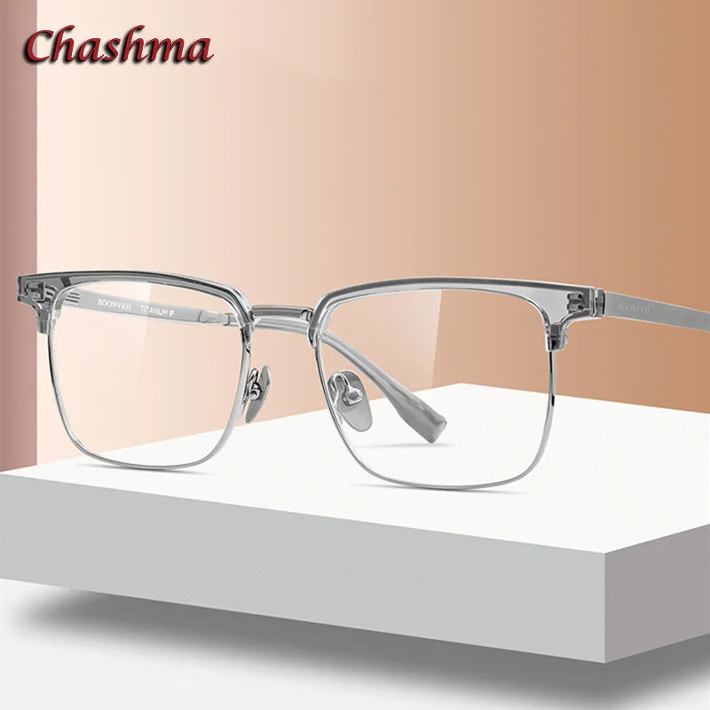 Unisex Square Acetate Titanium Eyeglasses Frame 7006 - Lightweight & Durable for Reading, Work, and Everyday Fashion