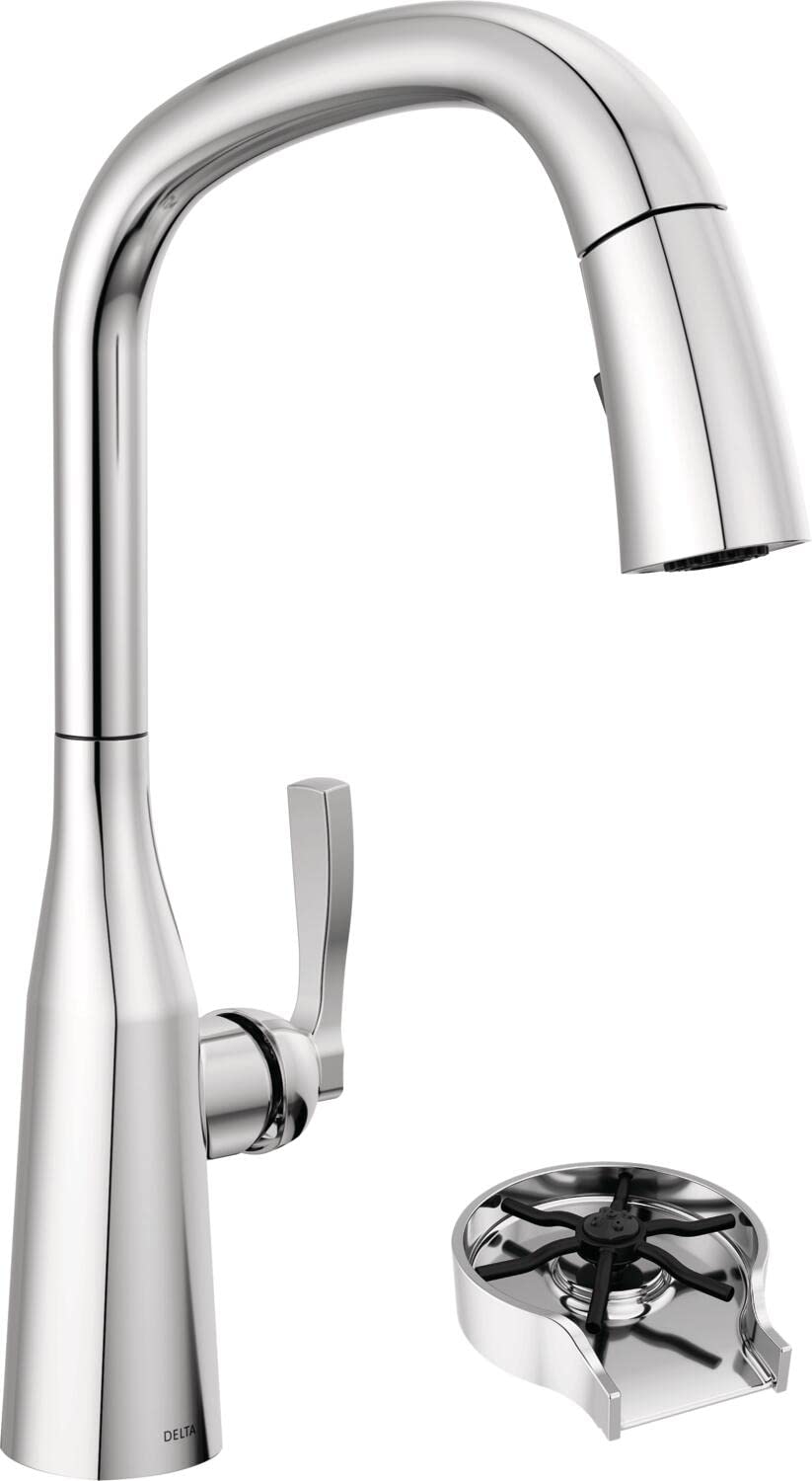 Delta 9176-DST Stryke Pull Down Kitchen Faucet with Sprayer - Chrome Finish, Includes Glass Rinser - Perfect for Modern Kitchens, Dishwashing & Food Prep