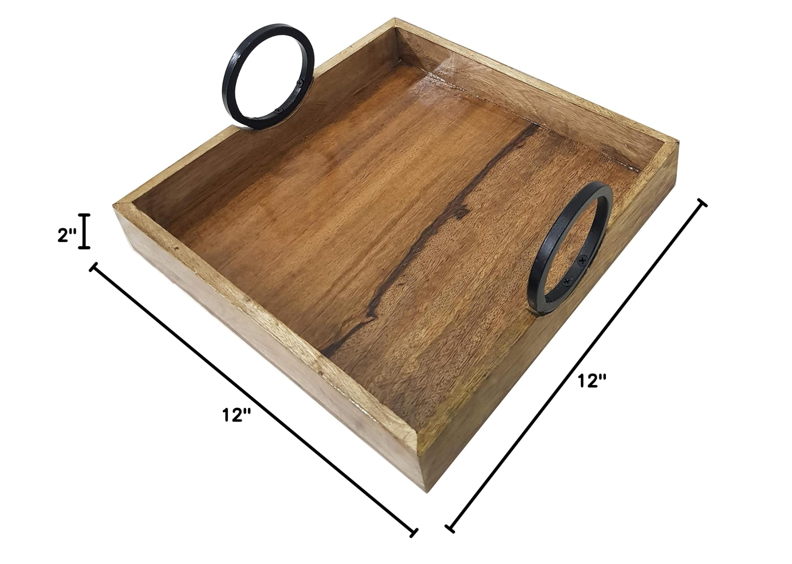 Handmade Rustic Wooden Serving Trays - Food & Drink Serving Platter, Table Centerpiece, Kitchen Organizer for Coffee, Dining & Living Room | Perfect for Entertaining, Home Decor & Gift Giving