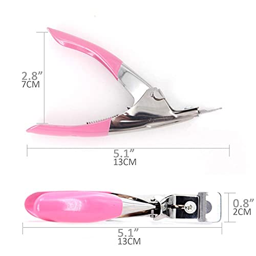 Professional Stainless Steel False Nail Clipper & Acrylic Nail Tips Cutter - Manicure Tool for Artificial Gel & Acrylic Nails with Nail Catcher - Perfect for Nail Salons, Home Manicures & Nail Art Kits