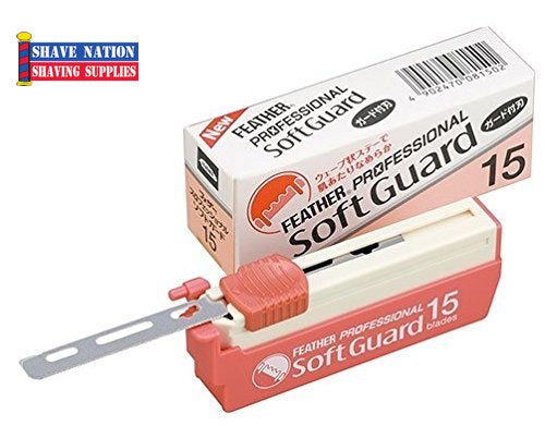 Feather Artist Club SOFT GUARD Razor Blades - Premium Japanese Stainless Steel Replacement Blades for Straight Razor Shaving - Perfect for Barbershops, Home Grooming & Professional Use