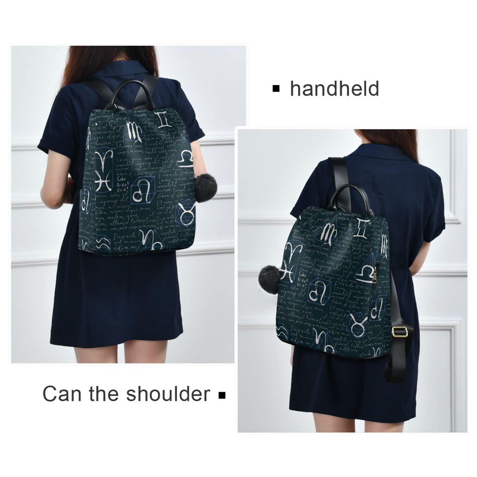 ALAZA Zodiac Signs Backpack Purse for Women - Stylish Dark Background Daypack for Travel, College, Work & Business | Perfect Shoulder Bag for Casual Use & Daily Commute