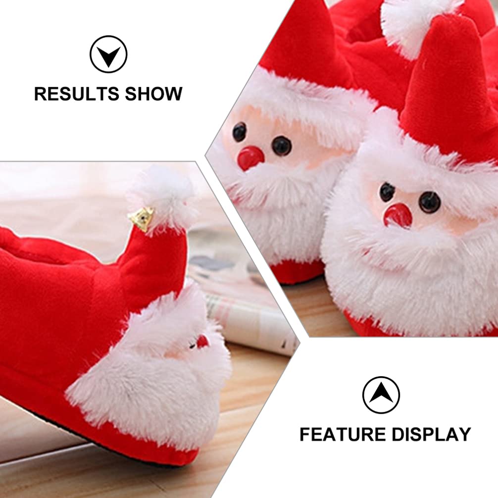 Santa Claus Christmas Slippers - Cozy Furry House Shoes with Anti-Skid Sole for Women & Men - Perfect for Holiday Gifts, Winter Home Comfort & Christmas Party Outfits