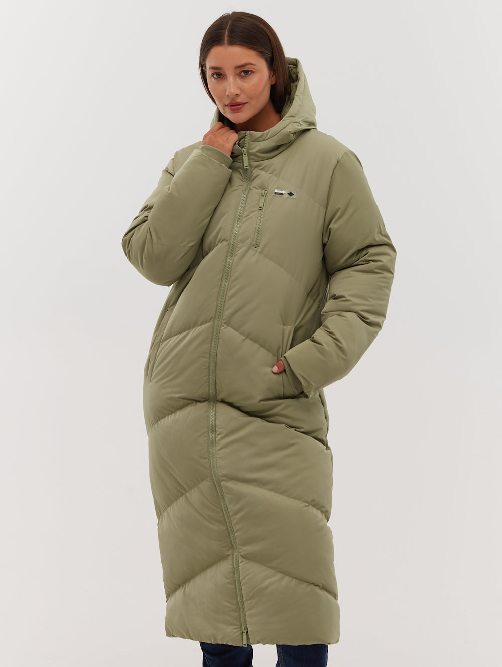 Eloraina Women's Chevron Puffer Parka Jacket - Winter Warm Quilted Coat with Hood, Waterproof Windproof Outerwear for Snow, Skiing & Outdoor Activities