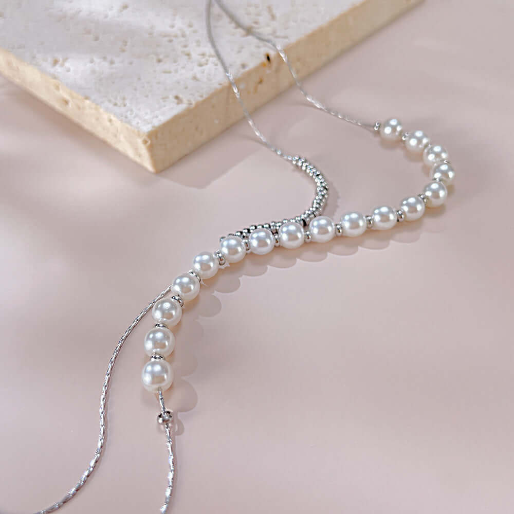 Elegant Dainty Pearl Beads Layering Chain Necklace for Women | GX2309 | Perfect for Everyday Wear, Date Nights & Special Occasions