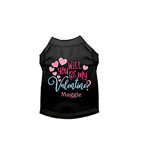 Personalized Dog Valentine's Day Shirt - 'Will You Be My Valentine?' Cute Pet Clothes for Small & Large Dogs - Perfect for Valentine's Day Photos, Parties & Gifts