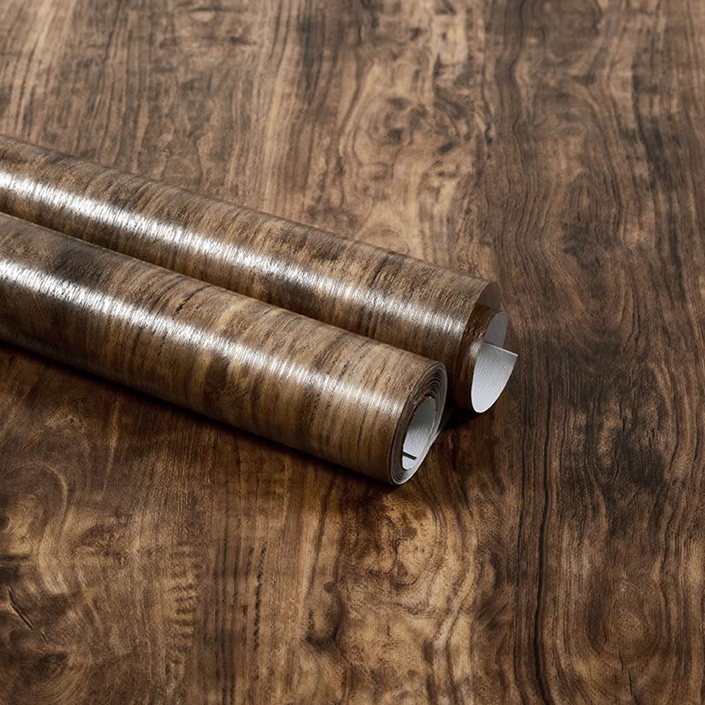 Waterproof Jatoba Wood Self-Adhesive Wallpaper - Kitchen Cabinets & Furniture (15.7x98