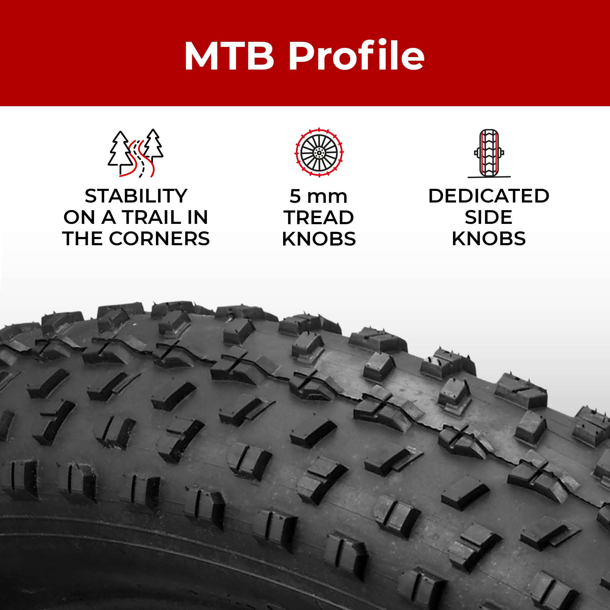 Fincci Pair 26x4.0 Fat Bike Tires - Foldable All-Terrain MTB Tires for Road, Mountain, Mud & Off-Road Biking - Pack of 2 - Perfect for Winter Snow & Beach Riding Adventures