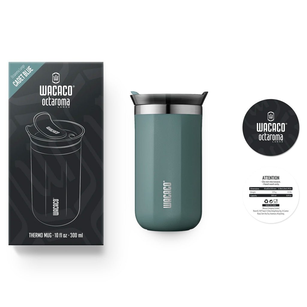 Wacaco 300ml Octaroma Lungo Reusable Coffee Cup - Portable Travel Mug for Espresso & Lungo, Perfect for Office, Camping & Commuting