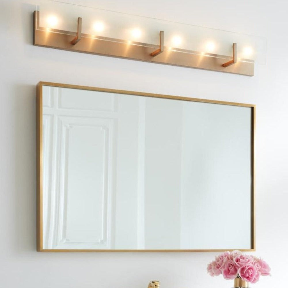 Sienna 6-Light Vanity Mirror with LED Lighting - Modern Bathroom Makeup Mirror for Dressing Table, Perfect for Home Spa & Beauty Salon Use