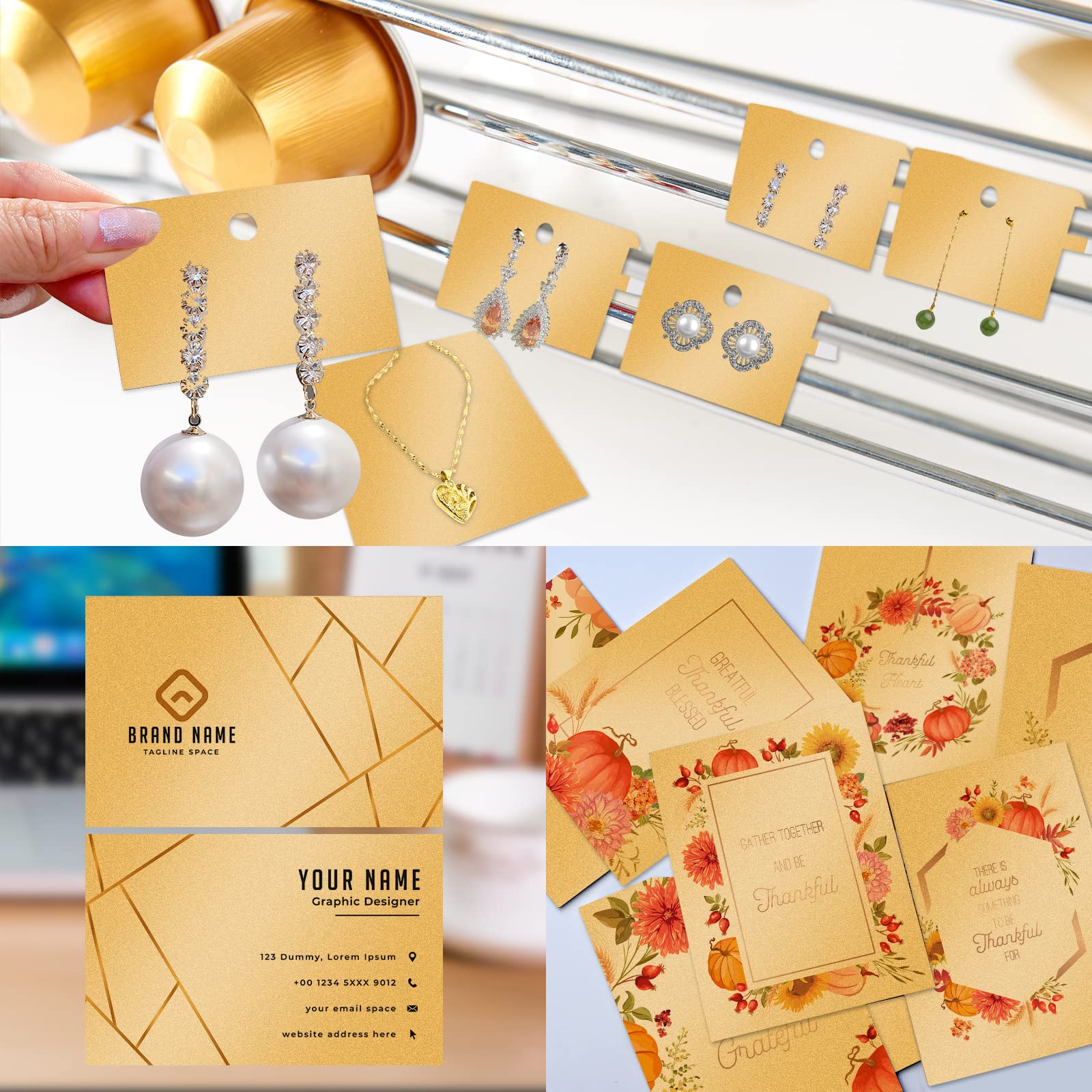 24 Sheets Gold Shimmer Cardstock Paper 8.5