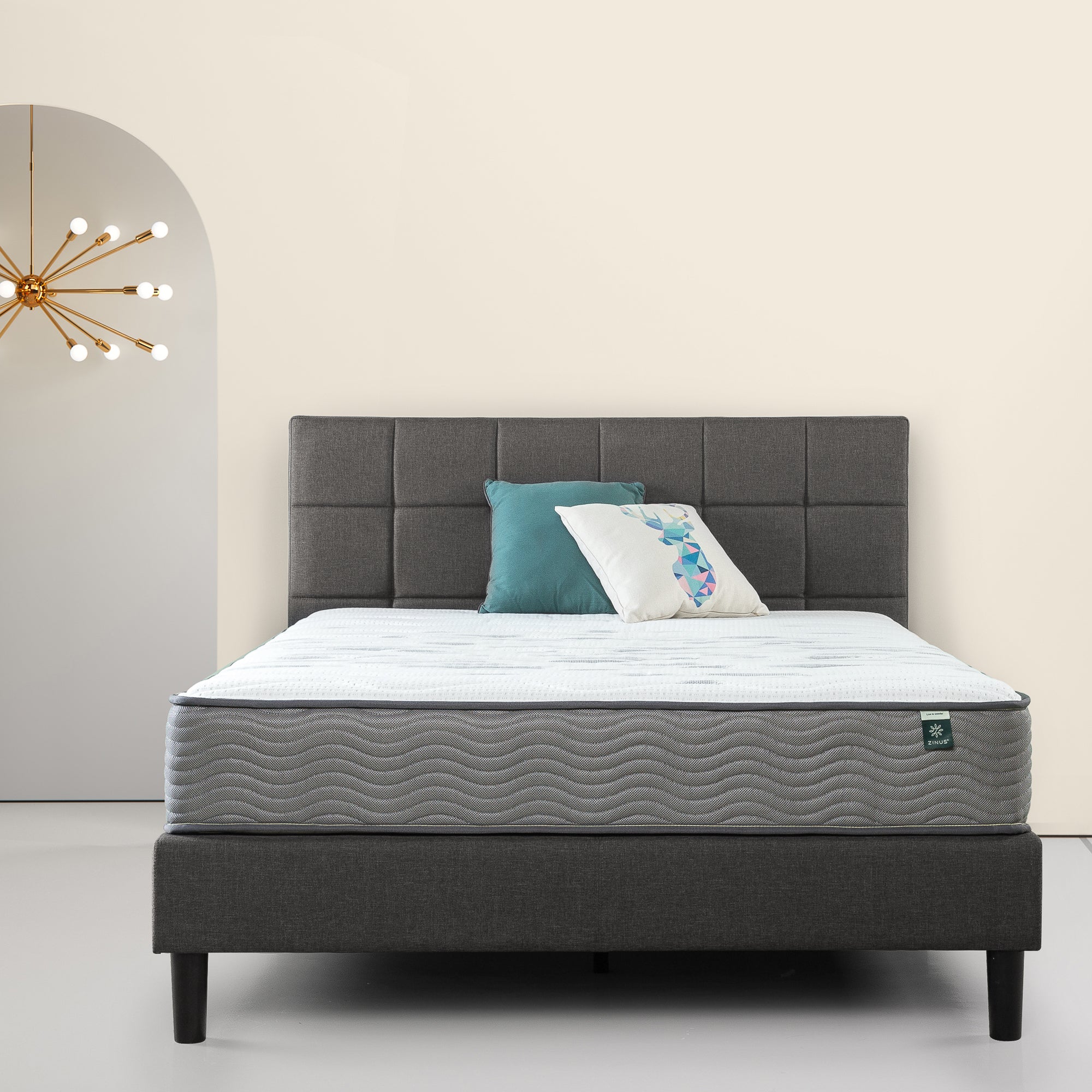 Zinus 10 Inch Tight Top iCoil® Mattress - Medium Firm Hybrid Spring & Foam Mattress for Back Pain Relief - Perfect for Bedroom, Guest Room & RV Use