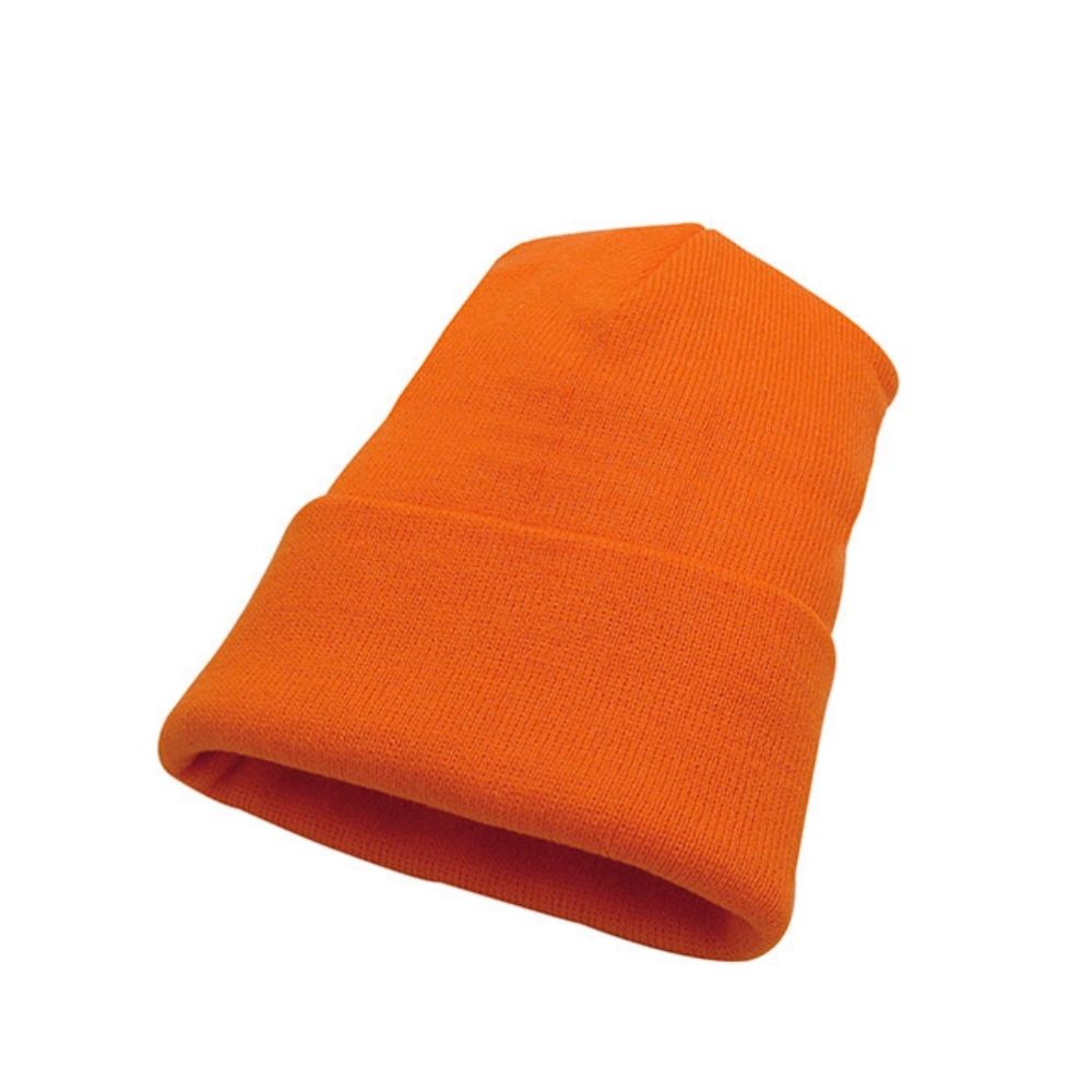 Warm Acrylic Knit Winter Beanie Hat AC1010 - Cozy Orange Winter Hat for Men & Women - Perfect for Skiing, Snowboarding & Cold Weather