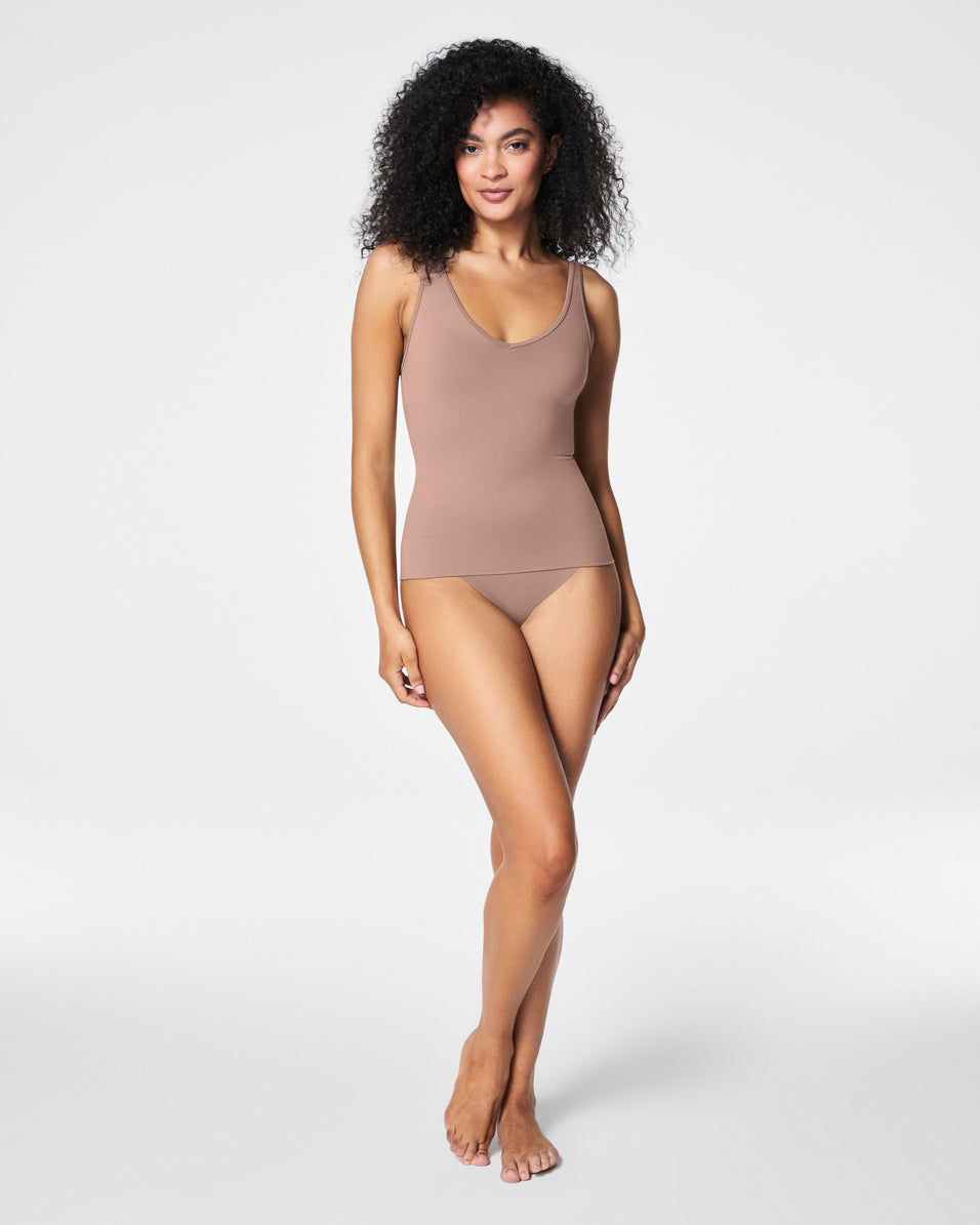 SPANX Sculpt™ Seamless Power Tank Top for Women - Shapewear T-Shirt with Built-in Bra for Smoothing & Slimming - Perfect for Work, Gym & Everyday Wear
