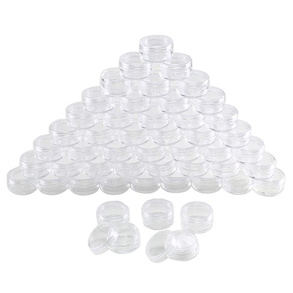 VALINK 100-Pack 5ml Clear Plastic Cosmetic Jars with Lids - Small Travel-Sized Sample Containers for Makeup, Lip Balm, Beads & DIY Crafts | Perfect for Home, Salon & On-the-Go Use