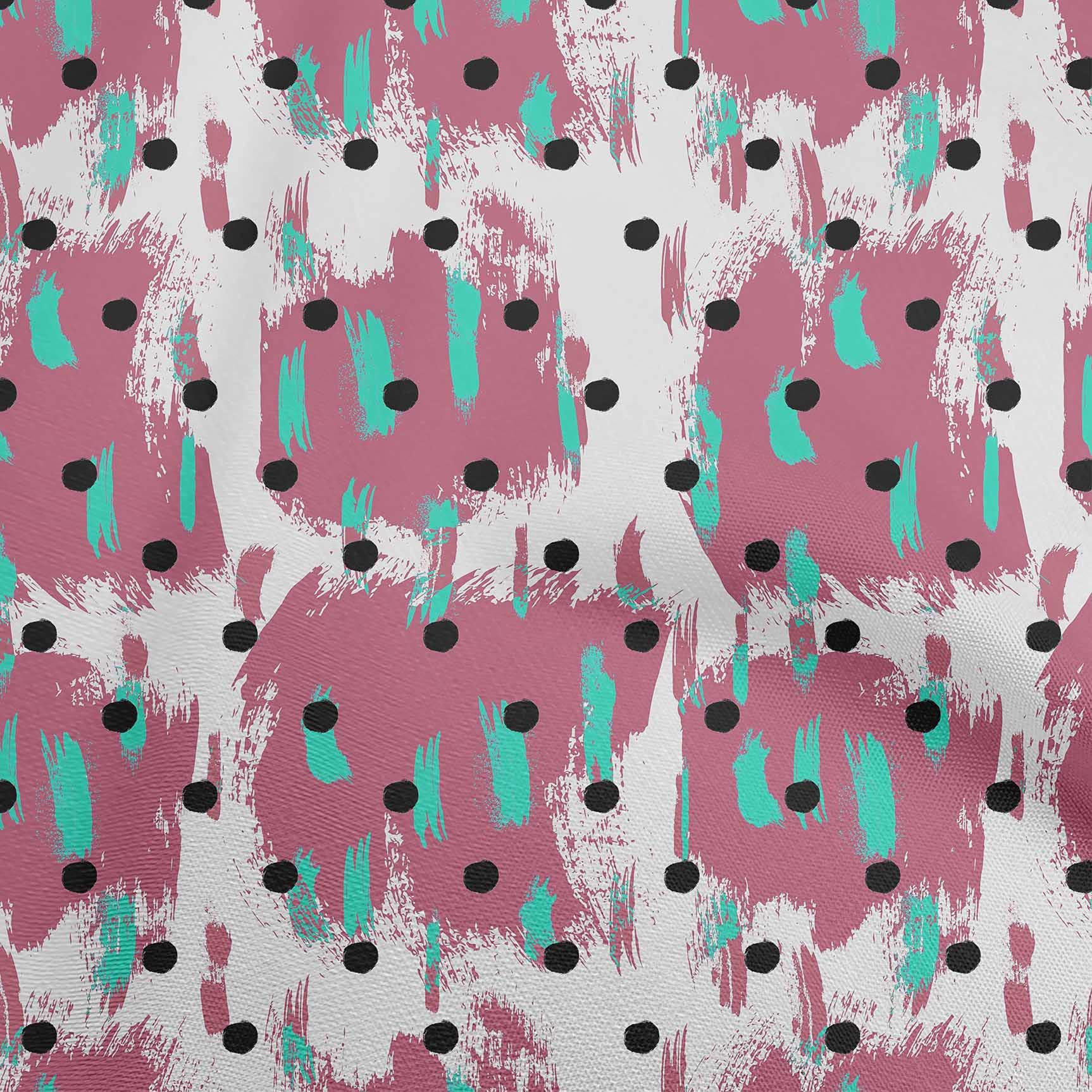 Velvet Pink Polka Dot Fabric by The Yard - 58 Inch Wide Printed Sewing Material for DIY Clothing, Dresses & Home Decor Projects