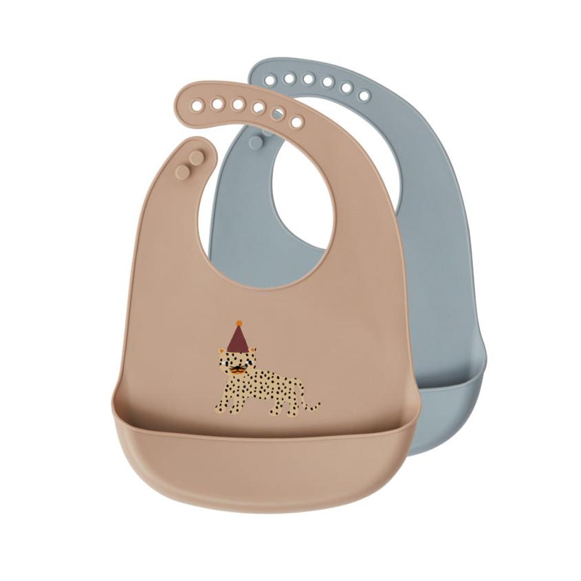 Leopard Print Baby Bibs Set of 2 - Soft Absorbent Drool Bibs for Infants & Toddlers - Perfect for Feeding, Teething & Messy Playtime