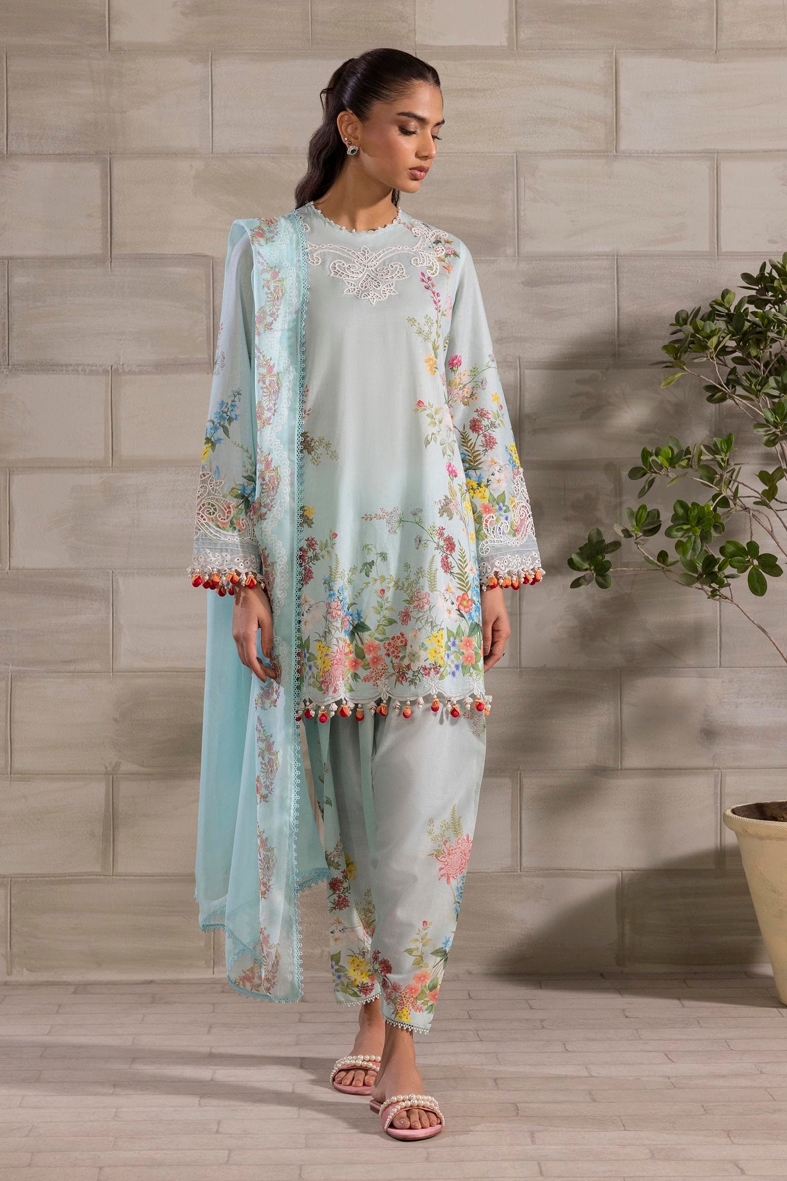 Sana Safinaz Muzlin Eid Unstitched Fabric - Premium 30A Design for Women's Traditional Dresses - Perfect for Eid Celebrations, Weddings & Special Occasions