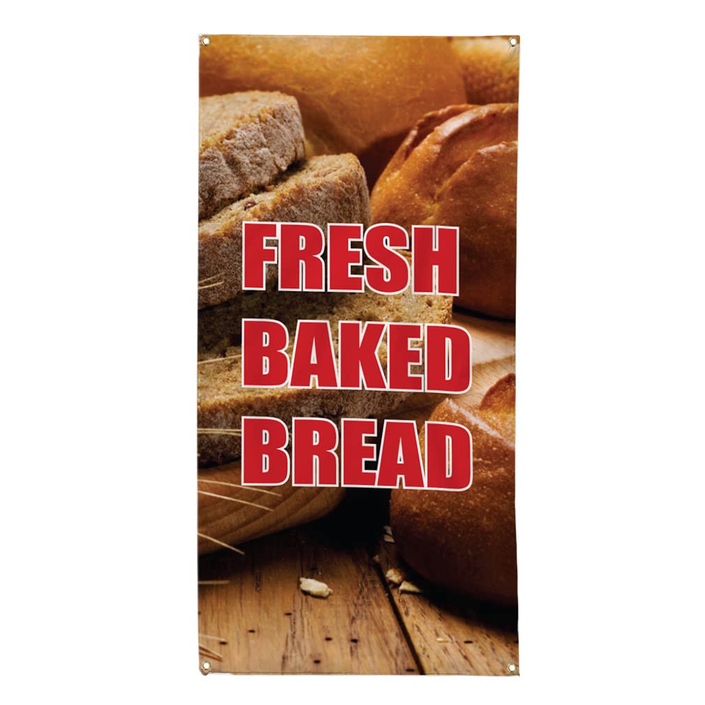 Premium Vertical Vinyl Banner - Weatherproof Outdoor Sign for Restaurants, Bakeries & Food Bars (144x60 Inches, 10 Grommets) - Perfect for Storefronts, Events & Industrial Yard Advertising