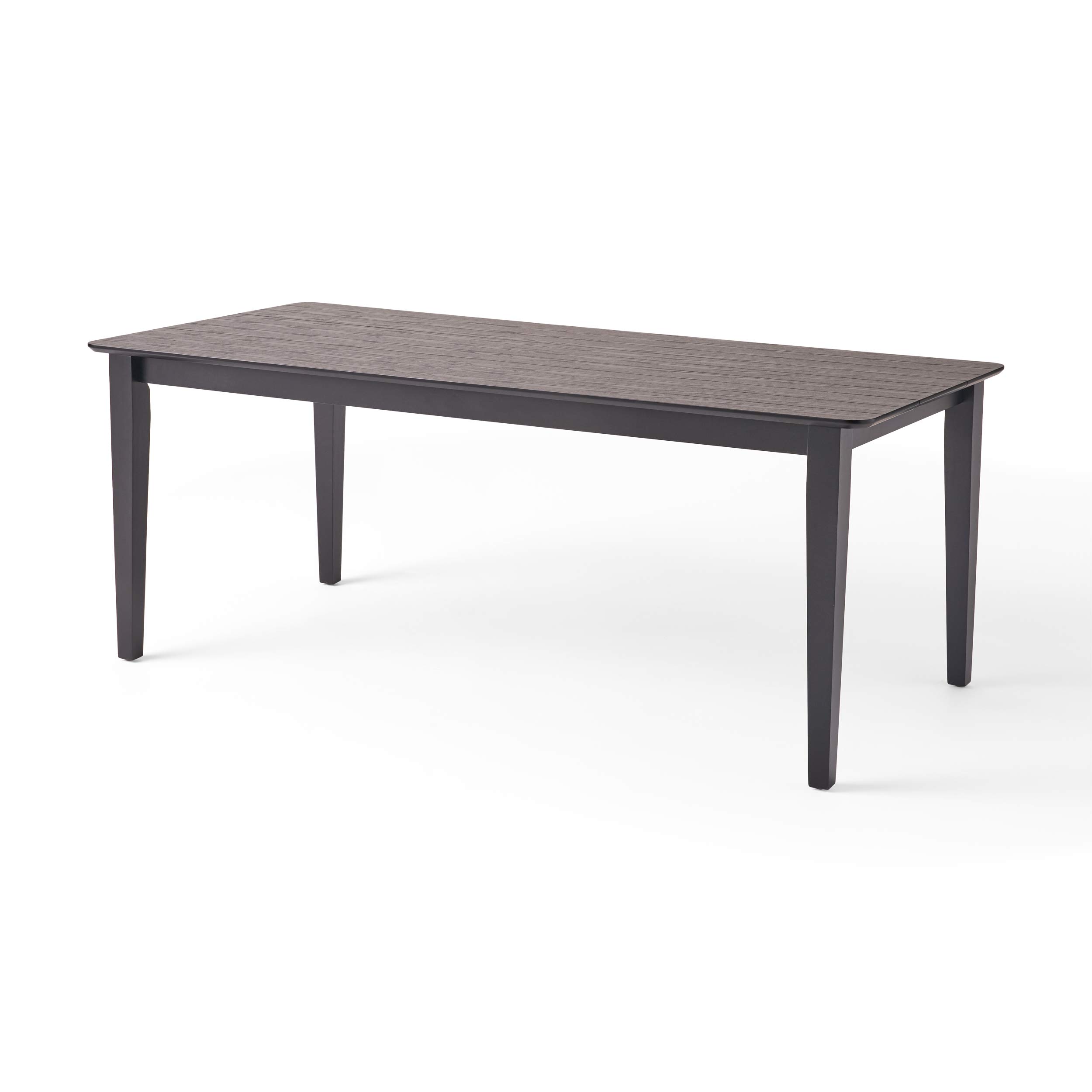 GDFStudio 8-Seat Farmhouse Dining Table - Rectangular Rustic Kitchen Table with Black Finish for Family Gatherings & Entertaining