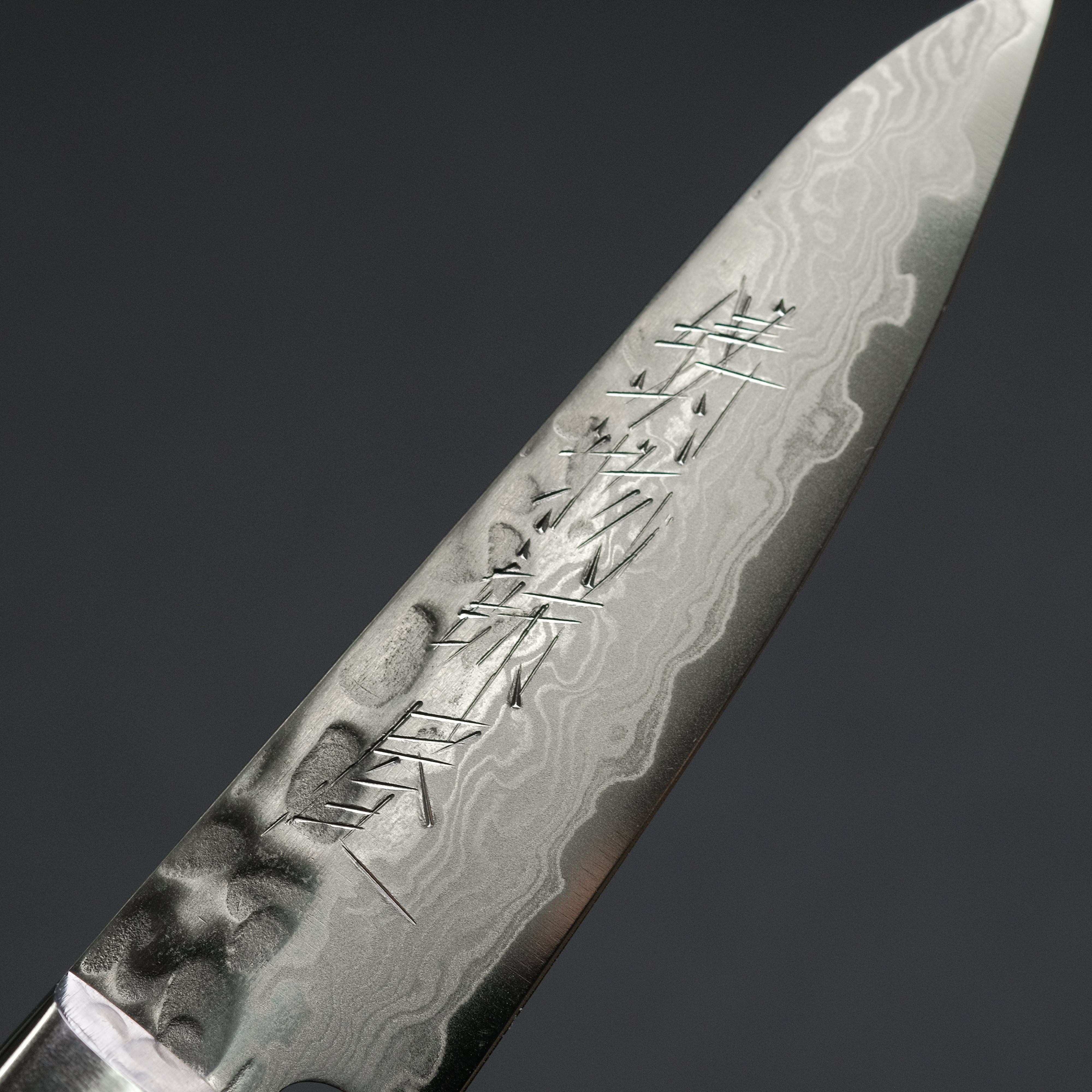 Hitohira Imojiya ST Tsuchime Damascus Paring Knife with Pakka Wood Handle - Premium Japanese Kitchen Knife for Peeling, Slicing & Precision Cutting - Perfect for Fruits, Vegetables & Garnishing