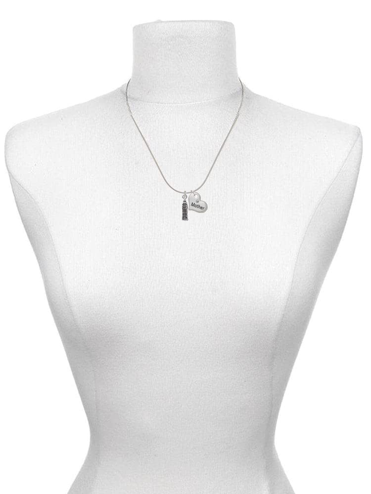 Delight Jewelry Silvertone London Big Ben Clock Tower Mother Daughter Heart Necklace Set (2 Pcs) - 19