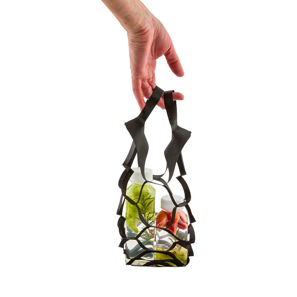 Black Medium Mesh Net Take Out Bags - 9 3/4 x 8 3/4 Inches - 100 Count Bulk Pack - Perfect for Restaurants, Groceries & Farmers Market Produce Packaging