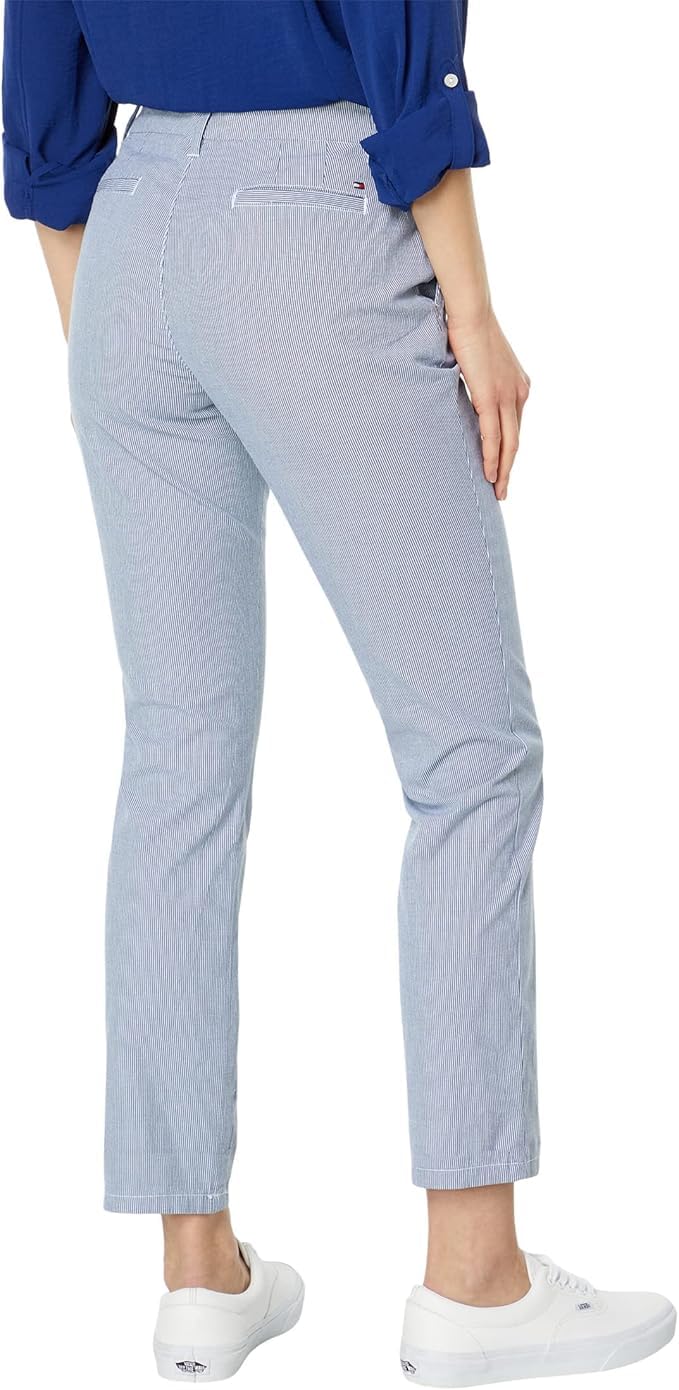 Tommy Hilfiger Women's Hampton Chino Pants - Lightweight Relaxed Fit Casual Pants for Work, Travel & Everyday Wear | Comfortable Stretch Fabric