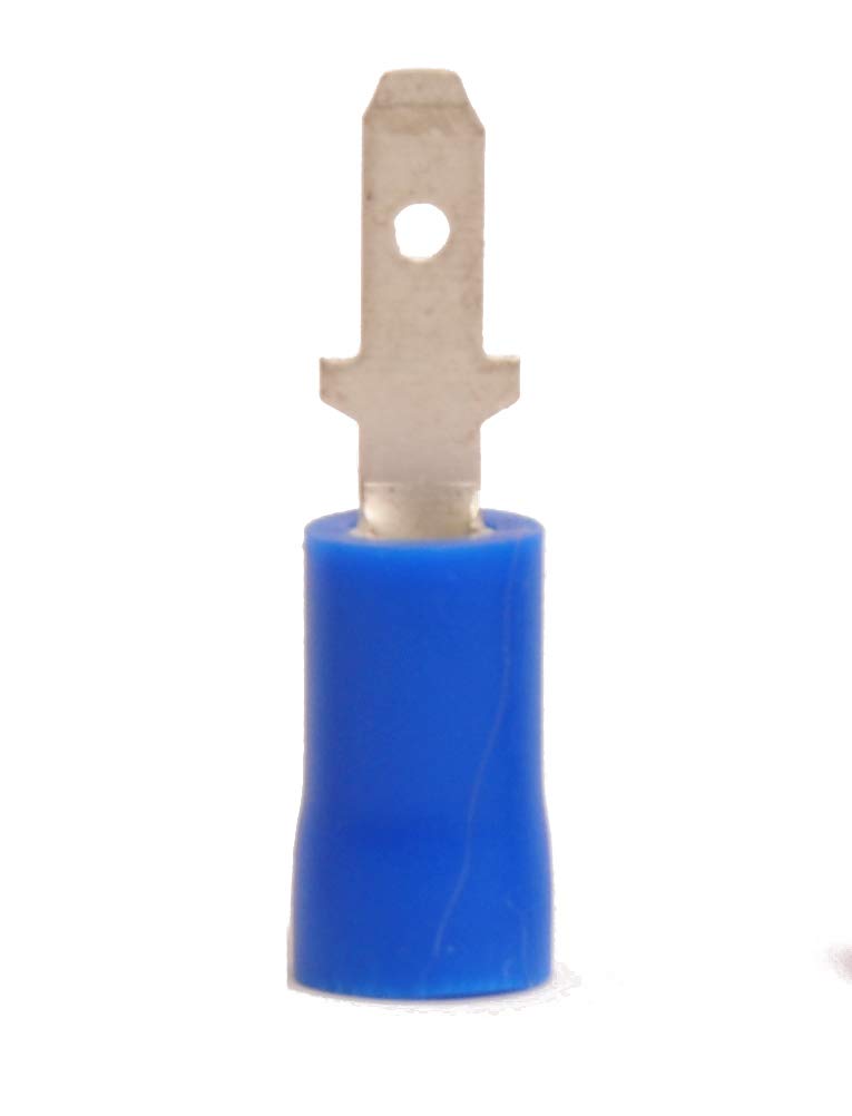 16-14 AWG Vinyl Insulated 250 Male Quick Disconnect Terminals (1000 Pack) - Bulk Electrical Connectors for Automotive, Home Wiring & DIY Projects