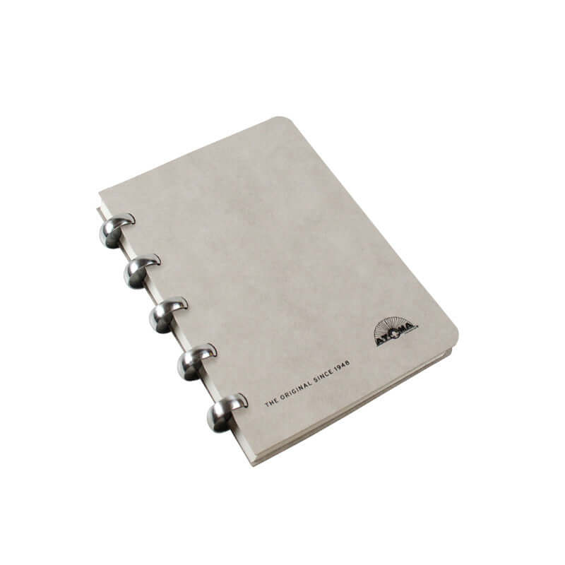 Atoma Refillable Notebook with Texon Cover - Grey, 95 x 140mm | Disc Bound System for Office, School & Journaling | Perfect for Note Taking, Planning & Creative Projects